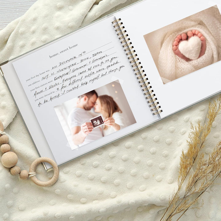 Keepsake Baby Memory Book for Boys and Girls – Timeless First 5 Year Baby Book – Neutral Journal Scrapbook or Photo Album - Record a Milestone for Every Event from Birth to Age 5