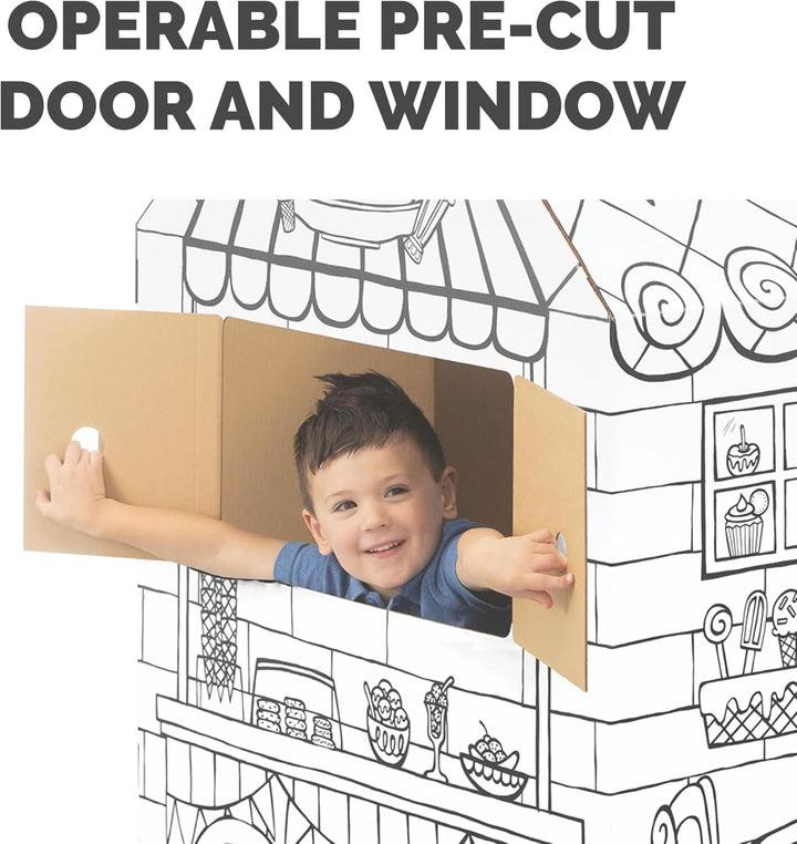 at Play Color in Treats N' Eats Playhouse, Cardboard Playhouse and Life Size Craft Activity for Kids and Families
