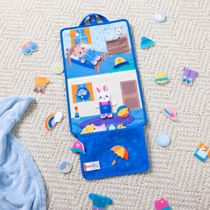 ® Ms. Rachel™ What to Wear Felt Activity Board Take-Along Preschool Learning Toy for Boys and Girls - FSC Certified