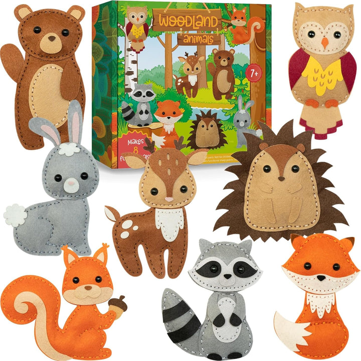 Sewing Kit for Kids, Fun and Educational Animal Craft Set for Boys and Girls Age 7-12, Sew Your Own Felt Animals Craft Kit for Beginners, 165 Piece Set