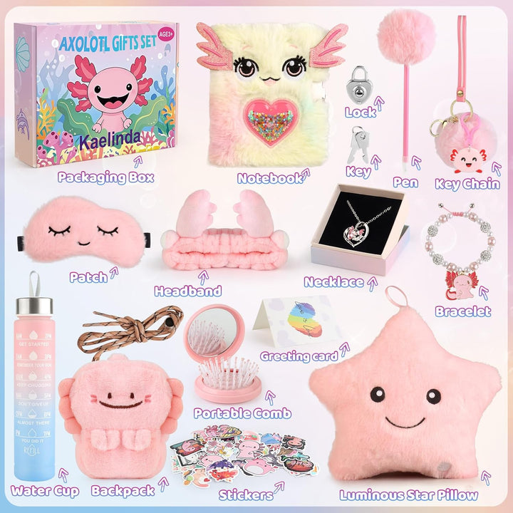 Axolotl Gifts for Girls - Birthday Gifts for Girls Age 4-6 6-8, Axolotl Girls Gifts for Daughter Niece 3 4 5 6 7 8 Year Old, Axolotl Toys for Kids Birthday Christmas Gifts
