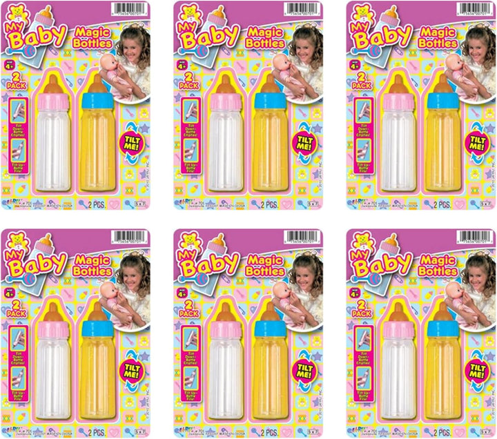 Magic Baby Doll Bottles Milk Bottle and Juice Bottle, Great Baby Doll Accessories. Set with 2 Bottles. 701-1