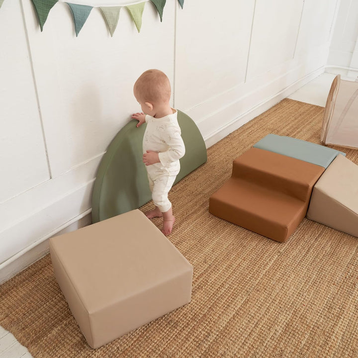 Fun Climbing Toy Set for Toddlers Aged 1-3 - Incl. Crawl through Tunnel & Pu-Leather Climbing Blocks for Unlimited Indoor Fun - Perfect Foam Play Gym for Baby/Kids to Safely Learn New Skills