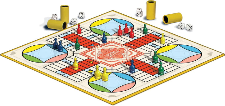 Parcheesi Royal Edition by  Games USA, Classic Family Favorite Featuring Charming Artwork, Tokens and Dice Cups for 2-4 Players, Ages 8+ (6106)