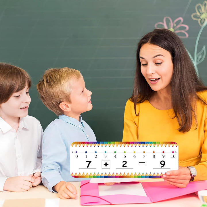 36 Pcs Number Line Dry Erase Board Cards Double Sided Writable and Erasable Number Line Boards Cards Colorful Pencil Board Featuring 0-10 on One Side, 0-20 on the Other Side for Classroom Students