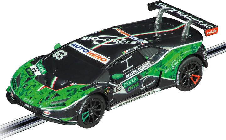 64228 Lamborghini Huracán Mirko Bortolotti No.63 1:43 Scale Analog Slot Car Racing Vehicle GO Slot Car Toy Race Track Sets