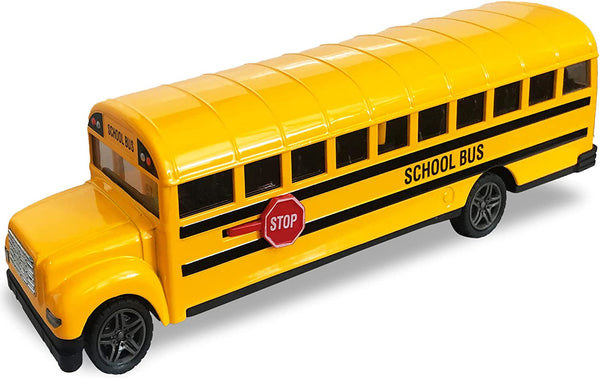 Yellow School Bus Toy for Kids - 8.5 Inch Pull Back Car with Cool Opening Doors and Rubber Tires - Durable Diecast School Bus - Best Birthday Gift for Boys and Girls