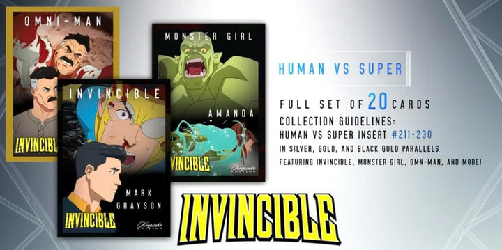 2025 Invincible Season 1  Premiere Hobby Edition: 2 Relics per Box Guaranteed, Chase Rare Autos & Patches