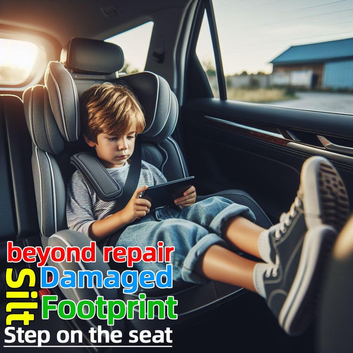 Seat Back Protector + Large Capacity Pocket Storage Organizer,Preventing the Impact of Children Stepping on the Seat Backrest (Black)