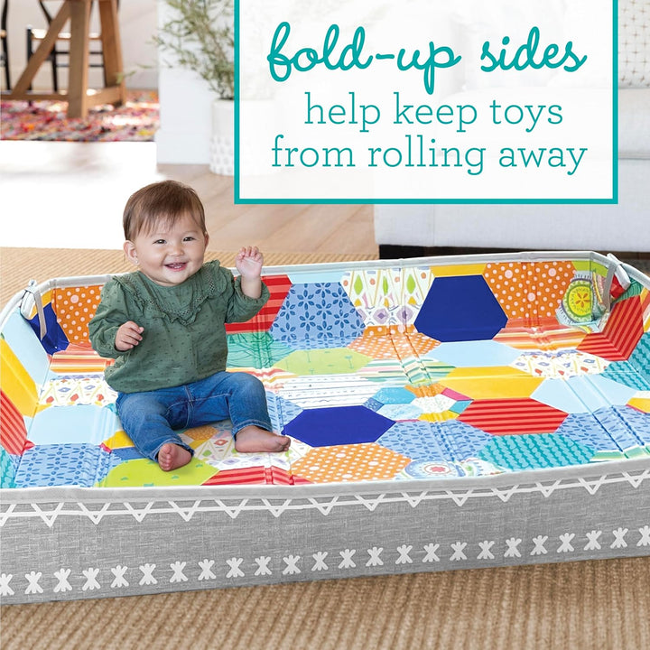 Foldable Soft Foam Play Mat, Baby Play Mat for Tummy Time & Floor Play, Lightweight, Easy to Store, Wipeable, Multicolor