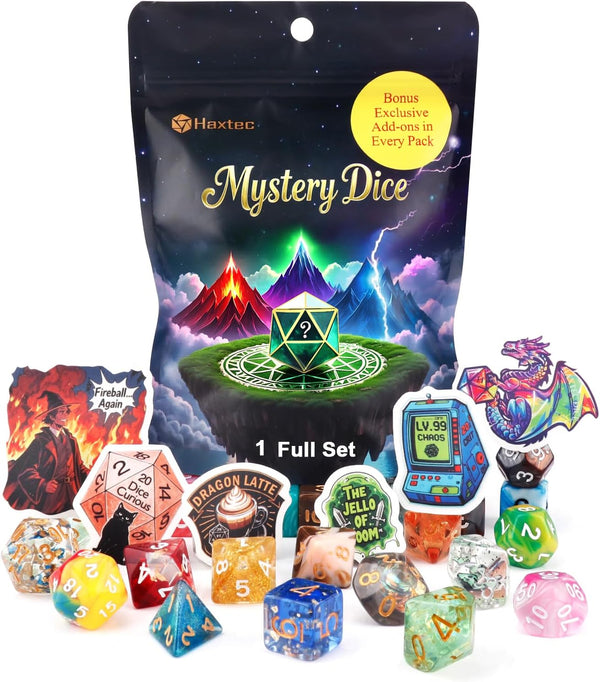 Mystery Dice Set DND Dice Wide Range of Patterns Polyhedral Gaming Dice for Tabletop & Role-Playing RPG DND Gift