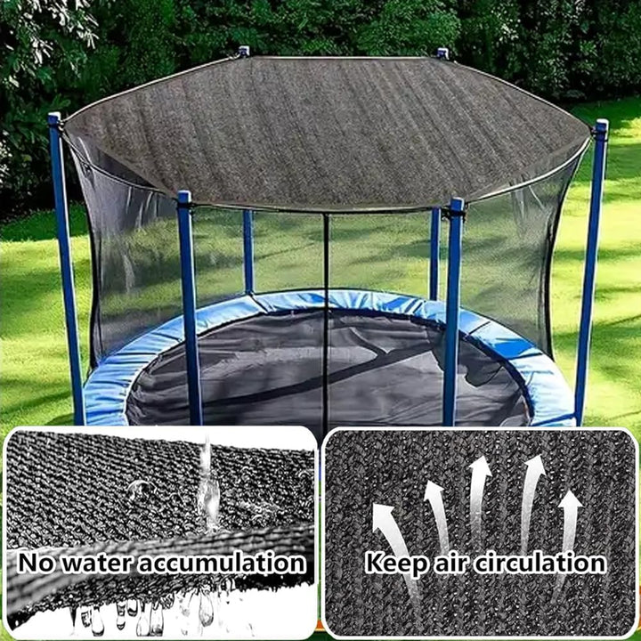 Trampoline Shade Cover, Top Shade for 12FT 14FT Trampoline with Straight Pole, 90% Sunblock Mesh for Outdoor