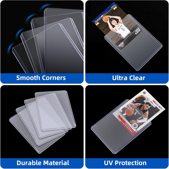 400 Card Sleeves Top Loaders for Cards,  3"X4" Baseball Card Protectors Hard Plastic, Premium Toploaders Card Holder for Trading Sports Football Game Cards(200 Top Loaders + 200 Card Sleeves)