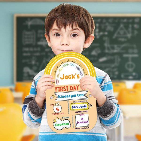 First and Last Day of School Chalkboard Sign Double Sided Back to School Board Signs for Kids Girls Boys Reusable 1St Day of Kindergarten Preschool Photo Props Sign