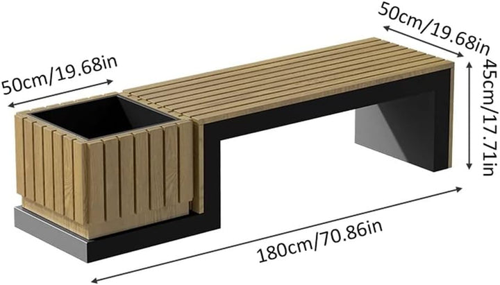 Park Benches Shopping Mall Leisure Chair Outdoor Flower Pot Seat Combination Square Waiting Chair Gazebo Creative Flower Box Public Stool Outdoor Benches(B)
