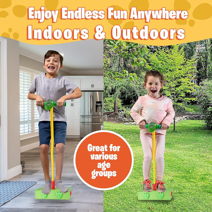 Foam Pogo Stick Dinosaur Jumper for Kids 3, 4, 5, 6, 7, Years Old Coolest Toys for 5 Year Old Boy Themed Bungee Pogo - inside & outside Fun for Boys & Girls