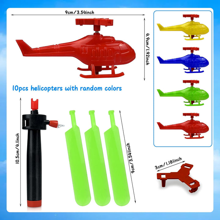 10PCS Flying Helicopters Planes 360°Rotating Airplanes Helicopter Airplane for Boys Girls Goodie Bag Stuffers Classroom Prizes Bulk Party Favors