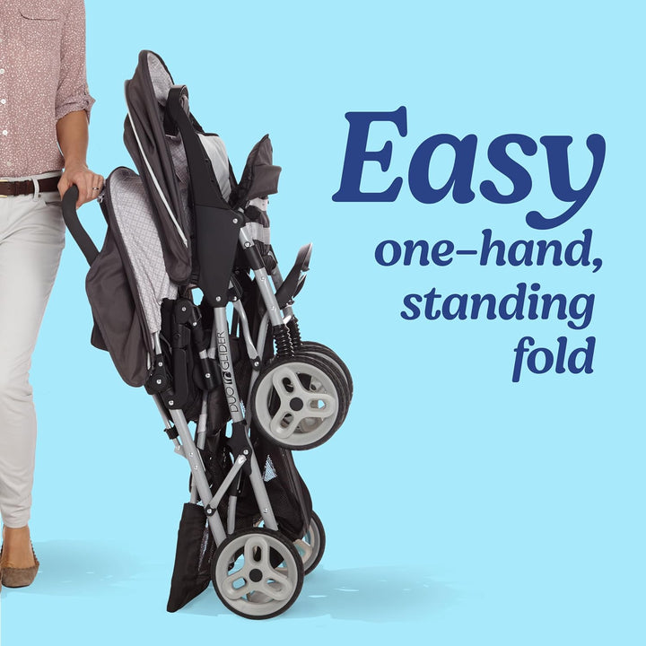 Duoglider Double Stroller | Lightweight Double Stroller with Tandem Seating, Glacier