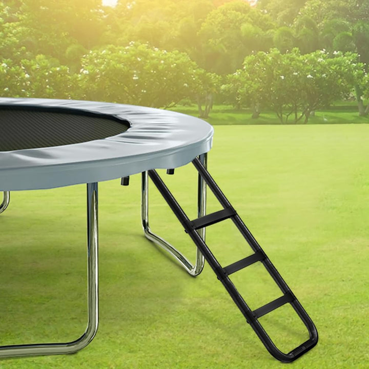 USA Universal Easy-To-Assemble Trampoline Ladder, 3 Steps with Wide Steps, Storage Bag, 220 Lbs Capacity Trampoline Accessories for Children Kids, Black