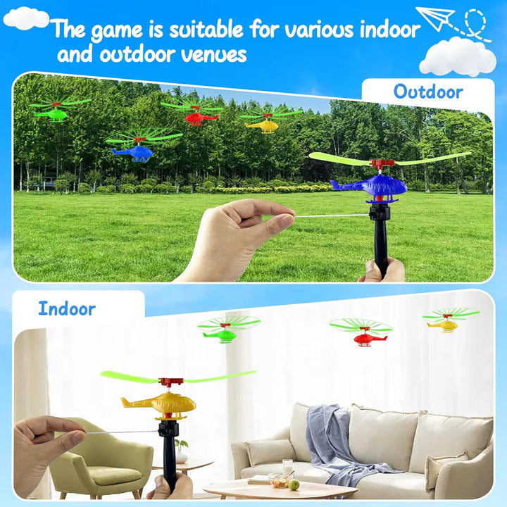 10PCS Flying Helicopters Planes 360°Rotating Airplanes Helicopter Airplane for Boys Girls Goodie Bag Stuffers Classroom Prizes Bulk Party Favors