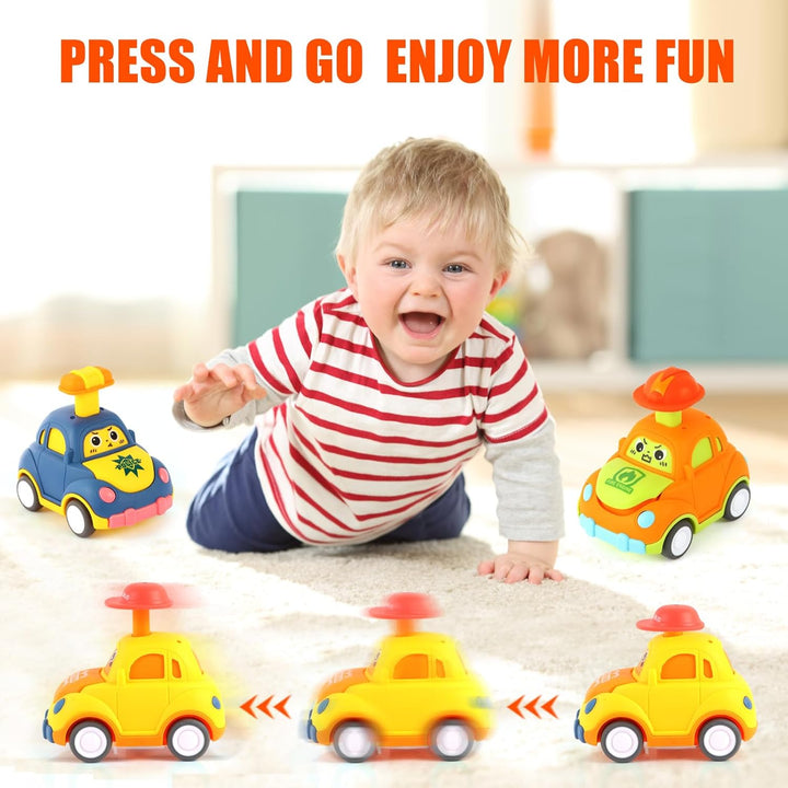 Car Toys for Toddlers 1-3 One Year Old Boy Birthday Gift for Boys Girls 1-3 Pull Back City Vehicle Toys Goodie Bags Stuffers Party Favors for Kids