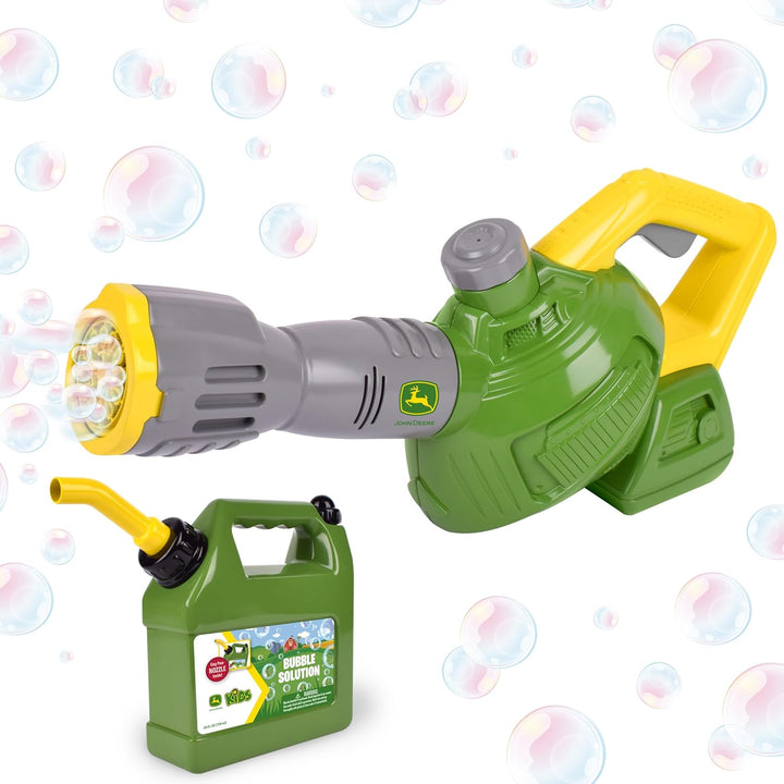 John Deere Bubble Leaf Blower Toy for Kids Includes 24Oz Bubble Refill Gas Can, Outdoor Bubble Machine for Kids, Easy to Use, Outdoor Play, Great Gift Toddler 3+