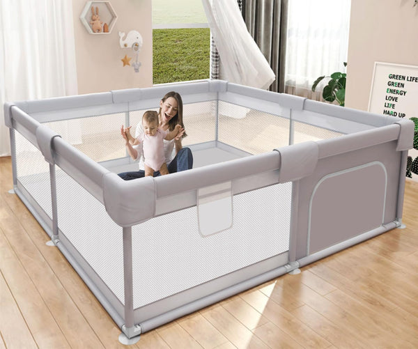 Baby Playpen 50X50 Inch, Play Pens for Babies and Toddlers Baby Fence Baby Play Yards for Indoor & Outdoor with Breathable Mesh Anti-Fall Playpen