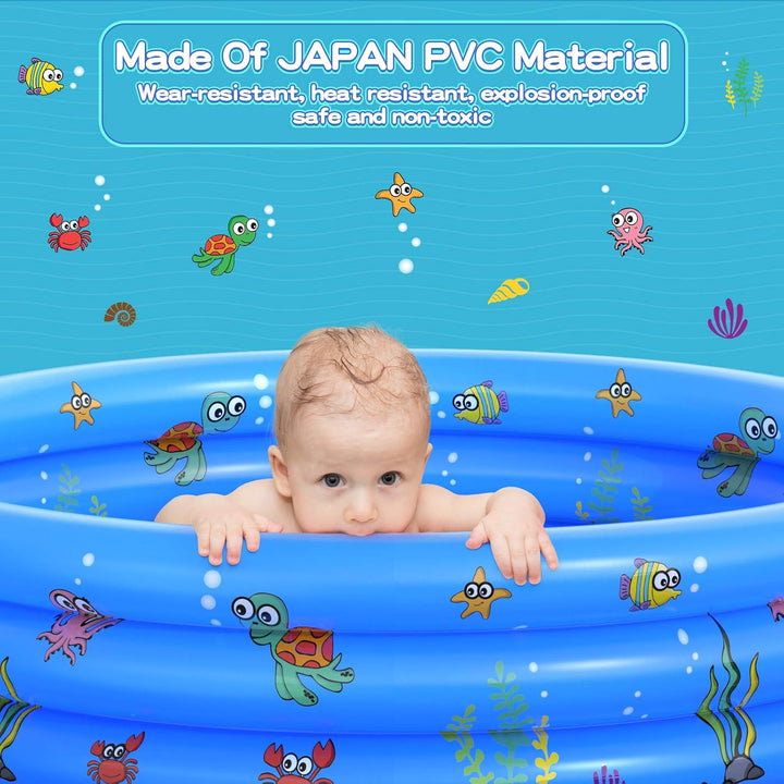 Garden round Inflatable Baby Swimming Pool, Portable Inflatable Child/Children Little Pump Pool,Kiddie Paddling Pool Indoor&Outdoor Toddler Water Game Play Center for Kids/Girl/Boy