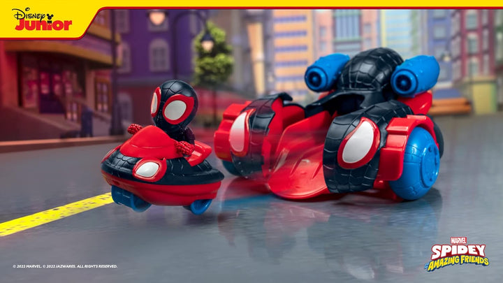 Marvel’S Spidey and His Amazing Friends Quick Shot Vehicle (Miles Morales: Spider-Man) - Quick Shot 2-In-1 Vehicle with Miles Morales: Spider-Man