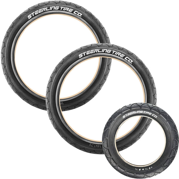 Two 16" X 1.75 Rear and One 12.5" X 2.25 Front Wheel Replacement Tires for Jogging Strollers - the Perfect BOB Stroller Tire Replacement Set by  (3-Pack)