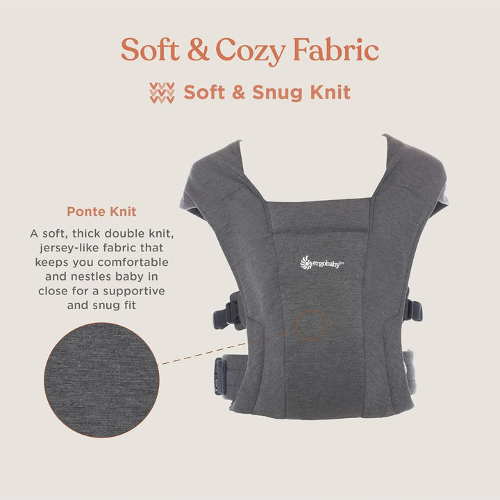 Embrace Baby Carrier Newborn to Toddler - Breathable Baby Carriers for Summer - Cozy Essentials (7-25 Pounds), Ponte Knit, Cream