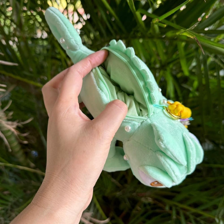 9.5In Pascal Plush Chameleon Stuffed Animal Shoulder Bag