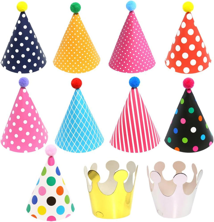 Mini Kids Birthday Party Hats, Assorted, DIY Assembly Required