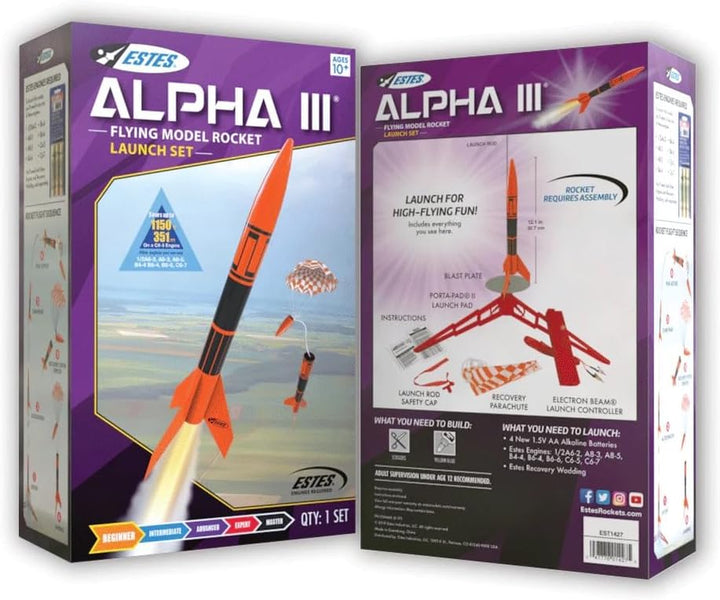 Alpha III Launch Set, 12 Years and up with Adult Supervision If under 12, Black,Orange