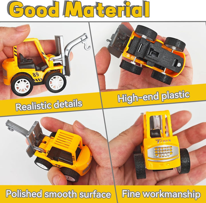 24 Pcs Mini Construction Vehicles,Pull Back Engineering Vehicles,Play Figure Vehicles Toys for Birthday Party Favors,Gifts,Rewards