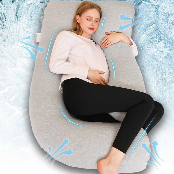 Pregnancy Pillow, U Shaped Full Body Maternity Pillow 58 Inch, Pregnant Women Must Haves Pregnancy Pillows for Sleeping with Removable Cover