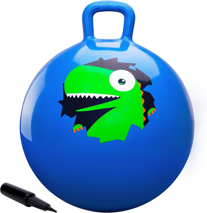 Hopper Ball, Hopping Toys for Kids, 18Inch Bouncy Ball with Handle for Boys Girls Aged 3-8, Inflatable Clouds Bounce Hopper Toy with Pump