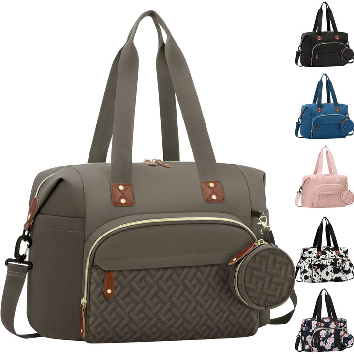 Diaper Bag Tote, Baby Bag Travel Diaper Tote Bag with Pacifier Case, Cute Maternity Hospital Baby Stylish Diaper Tote for Mom Dad Medium Size, Black