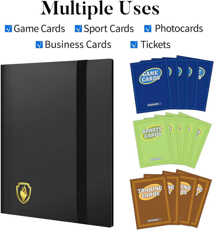 Card Binder 9 Pocket,  396 Pockets Trading Card Binder, Premium Collector Card Album for Standard Cards, Side Loading Card Collection Folder for MTG, TCG, Game Cards, Sport Cards, Black