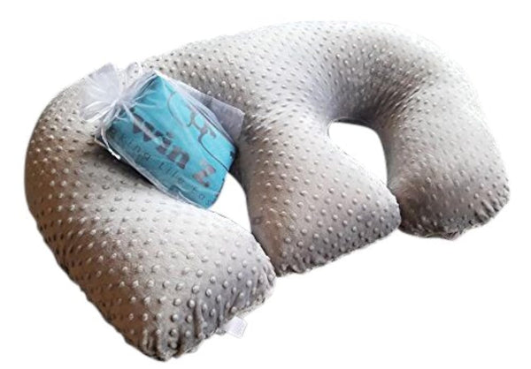 Pillow the 6 Uses in 1 Twin Pillow ! Grey plus Free Travel Bag!