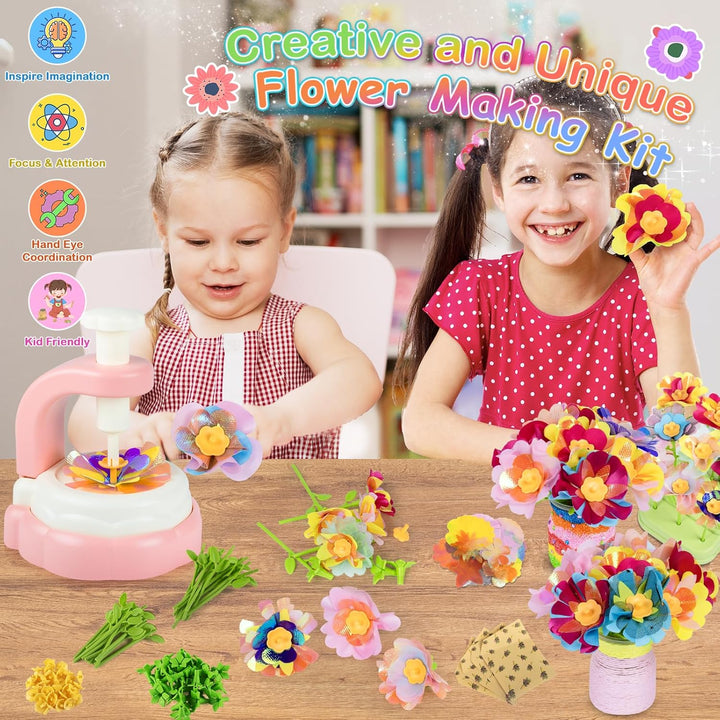 DIY Fabric Flower Bouquets Toys, Crafts for Girls, Make Your Own Bouquet and Vase, Flower Toy with Vases and Decoration Kits, Educational Activity, Art and Craft for Girl, Christmas, Birthday Gift