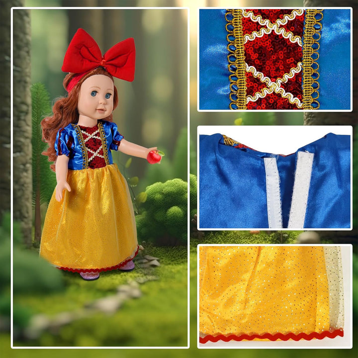 18 Inch Doll Clothes Accessories - 6Pcs Different Princess Costume Dress（No Doll）