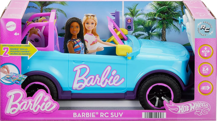 Hot Wheels RC SUV, Remote-Control Pink Vehicle That Fits 2 Fashion Dolls & Accessories, Includes Kid-Applied Stickers for Customization
