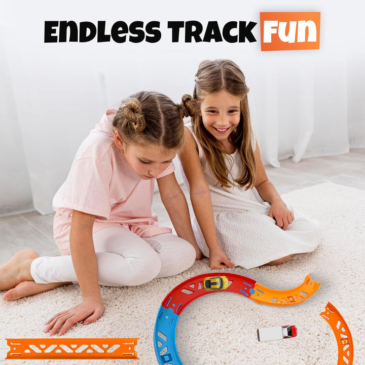 Replacement Curve Track Set Pieces for Hot Wheels 88-Piece Pack Straight & Curve Track Set, Connectors Included, 36-Feet of Track, Bundle