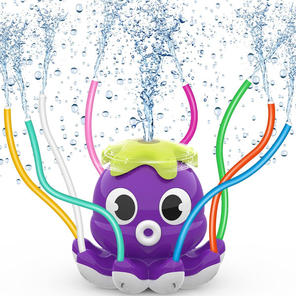 Outdoor Water Spray Sprinkler for Kids and Toddlers, Summer outside Toys Backyard Games with 8 Wiggle Tubes, Attaches to Garden Hose Splashing Fun Toys for 3 4 5 6 7 8 Year Old Boys Girls Gifts