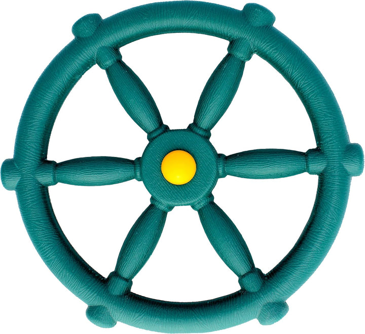 Pirate Ship Wheel for Kids - Toy Steering Wheel for Treehouse, Outdoor Playhouse, Backyard Playset or Swing Set - Playground Accessories & Attachments (Blue)