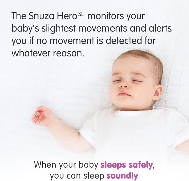 Hero Baby Monitor: Alerts When No Movement Detected, Gentle Vibration Pre-Alerts, Attaches to Nappy, No Wifi/Bluetooth, Medical Grade Material. Safer Sleep for Babies, Better Sleep for Parents.