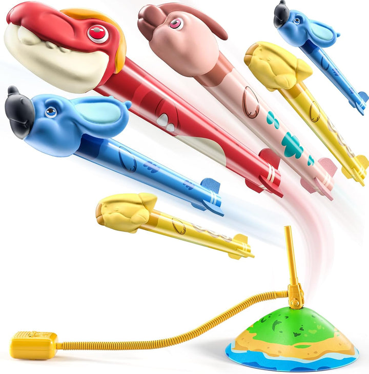 Rocket Launcher for Kids, 12 Foam Rockets and Launcher Pad, Launch up to 100+Ft, Kids Outdoor Toys, Birthday Gift Toys for Kids Boys Girls Age 3 4 5 6 + Years Old