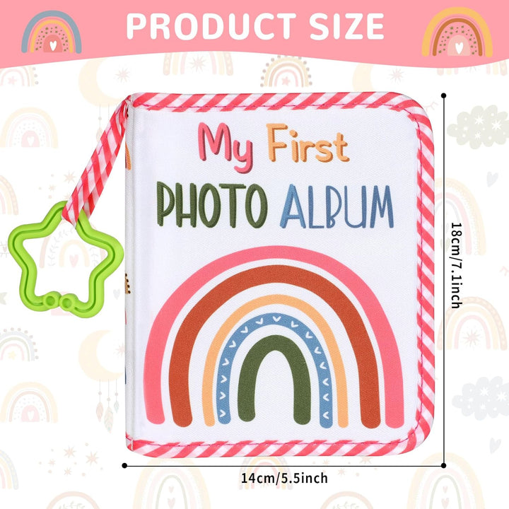 Baby'S My First Family Album Soft Photo Cloth Book Boho Rainbow My First Book of Photos Baby Memory Album Gift Holds 4X6 Pictures for Babies Newborn Toddler & Kids Baby Shower