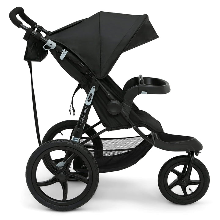 Apollo Jogging Stroller - Shock Absorbing Frame with Large Canopy & Recline - Car Seat Compatible, Black